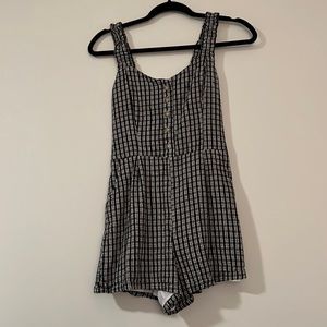 SOLD Hollister Button-front Linen-blend Romper